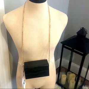 Zara black leather crossbody purse ! Brand new !